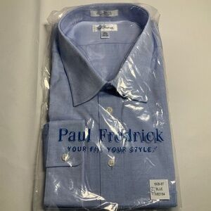 Paul Fredrick 2-ply pinpoint Oxford button front shirt Sz 20x 35 new